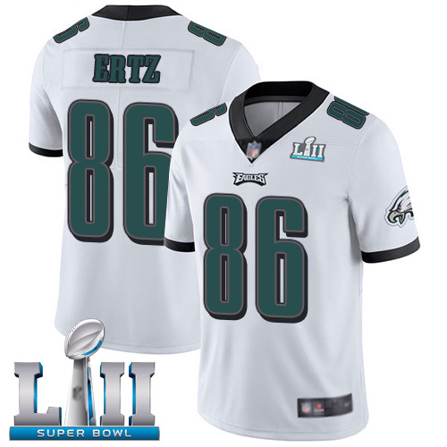 Men Philadelphia Eagles 86 Zach Ertz White Vapor Untouchable NFL Jersey Limited Player Super Bowl LII Football